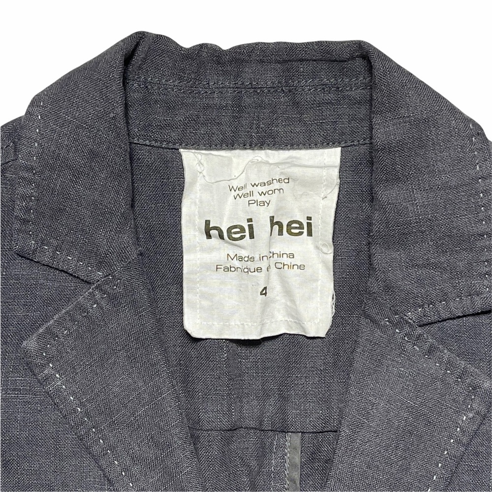 Anthropologie Hei Hei Grey 100% Linen Blazer 4 - Picture 4 of 10